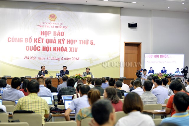 HỌP BÁO CÔNG BỐ KẾT QUẢ KỲ HỌP THỨ 5, QUỐC HỘI KHÓA XIV